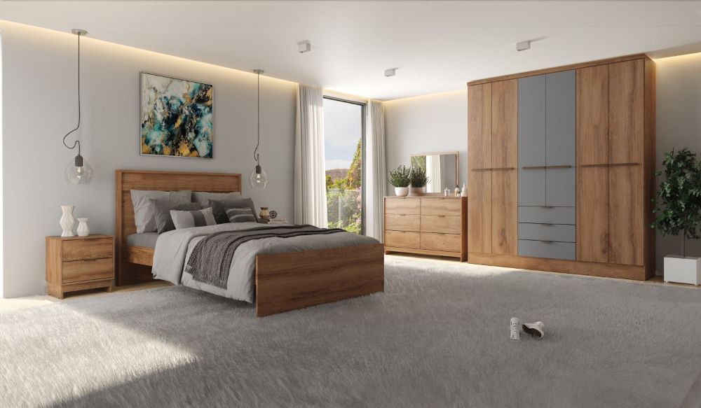 Velador Fit 2 Cajones Canela