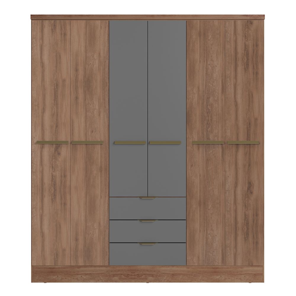 Clóset Troy 6P + 3C Canela-Titanio