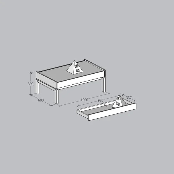 Mesa de Centro Barcelona 1C Verde - Roble