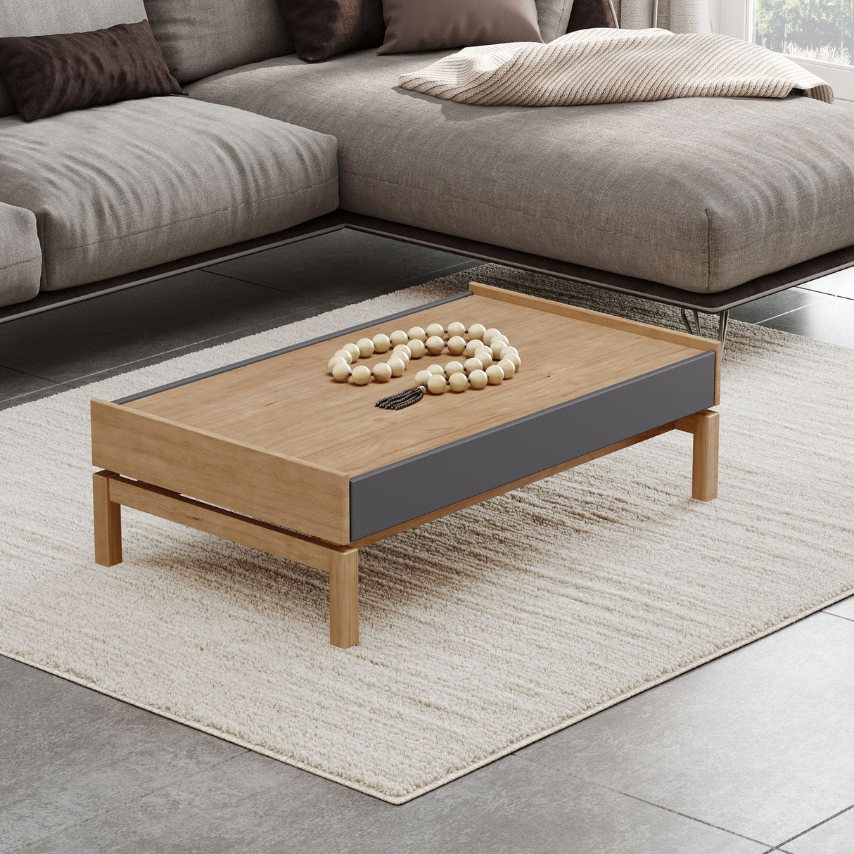 Mesa de Centro Barcelona 1C Grafito - Roble