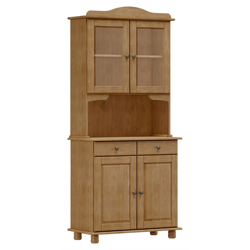 Vitrina Santa Fé 4 Puertas + 2 Cajones Nogal