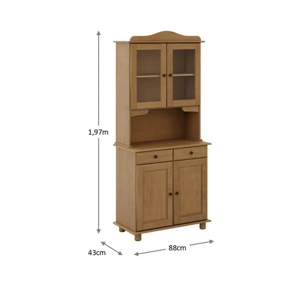 Vitrina Santa Fé 4 Puertas + 2 Cajones Nogal