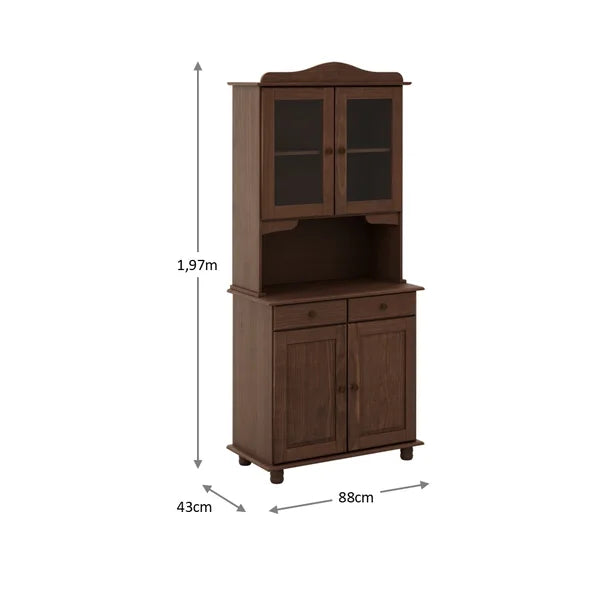 Vitrina Santa Fé 4 Puertas + 2 Cajones Caoba