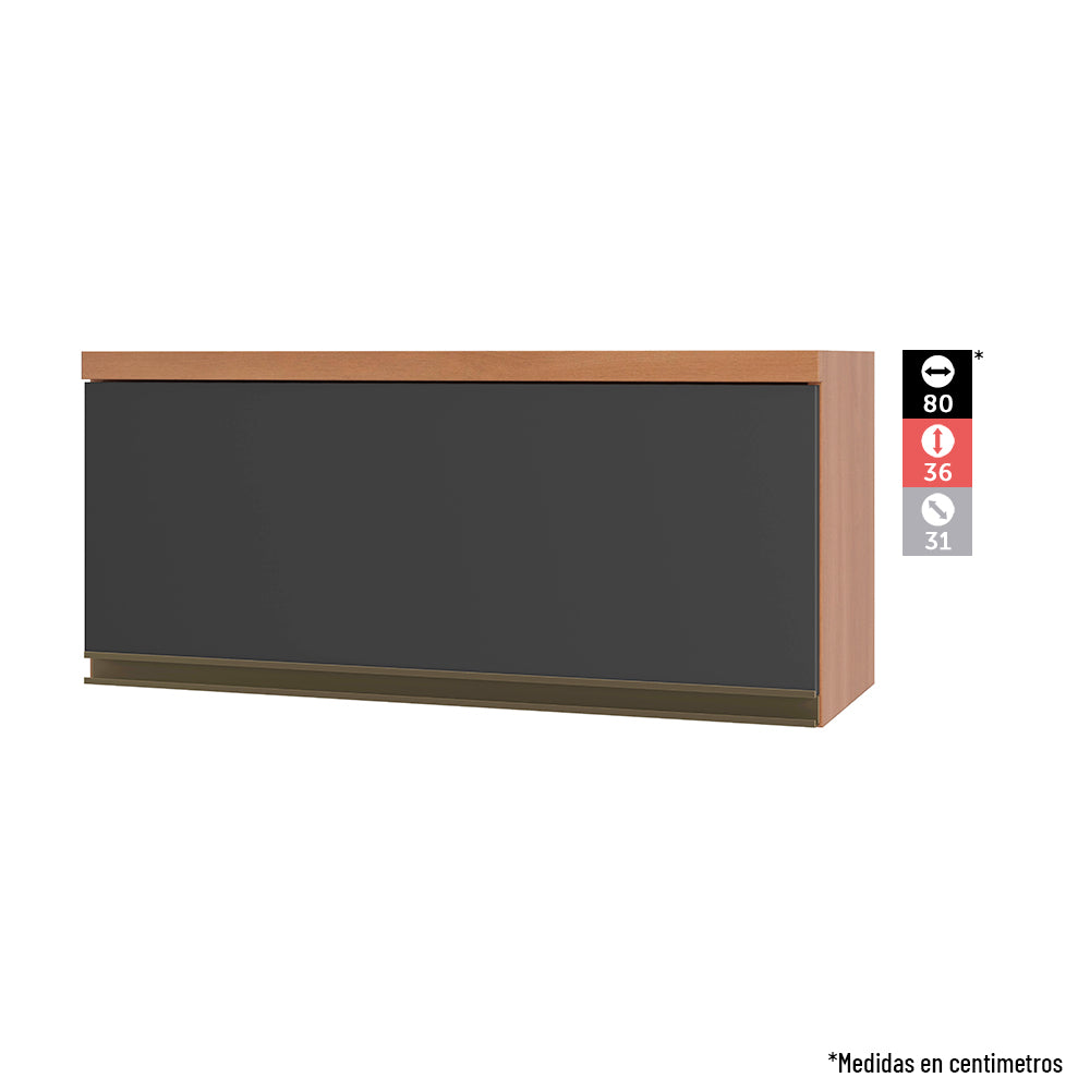 Mueble de Cocina Macadamia 4 Modulos Grafito - Canela