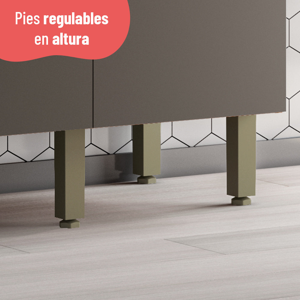 Mueble de Cocina Macadamia 4 Modulos Grafito - Canela