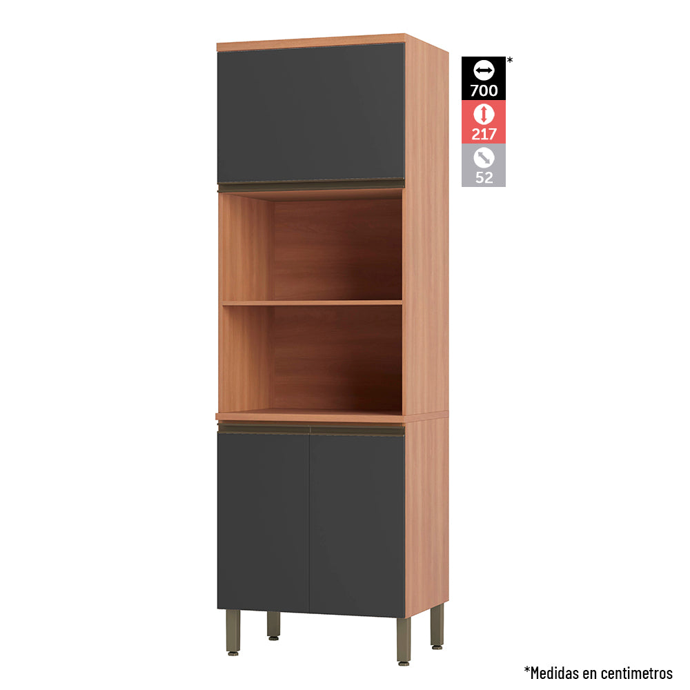 Mueble de Cocina Macadamia 4 Modulos Grafito - Canela