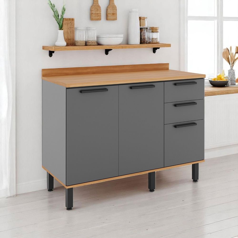 Base de Cocina Castaña con Cubierta