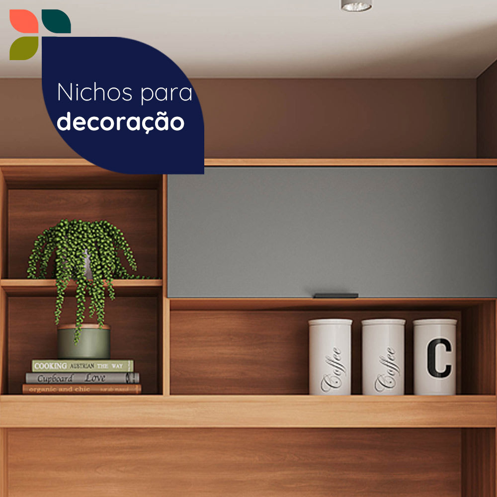 Estante de cocina Castaña 8 Puertas + 3 Cajones