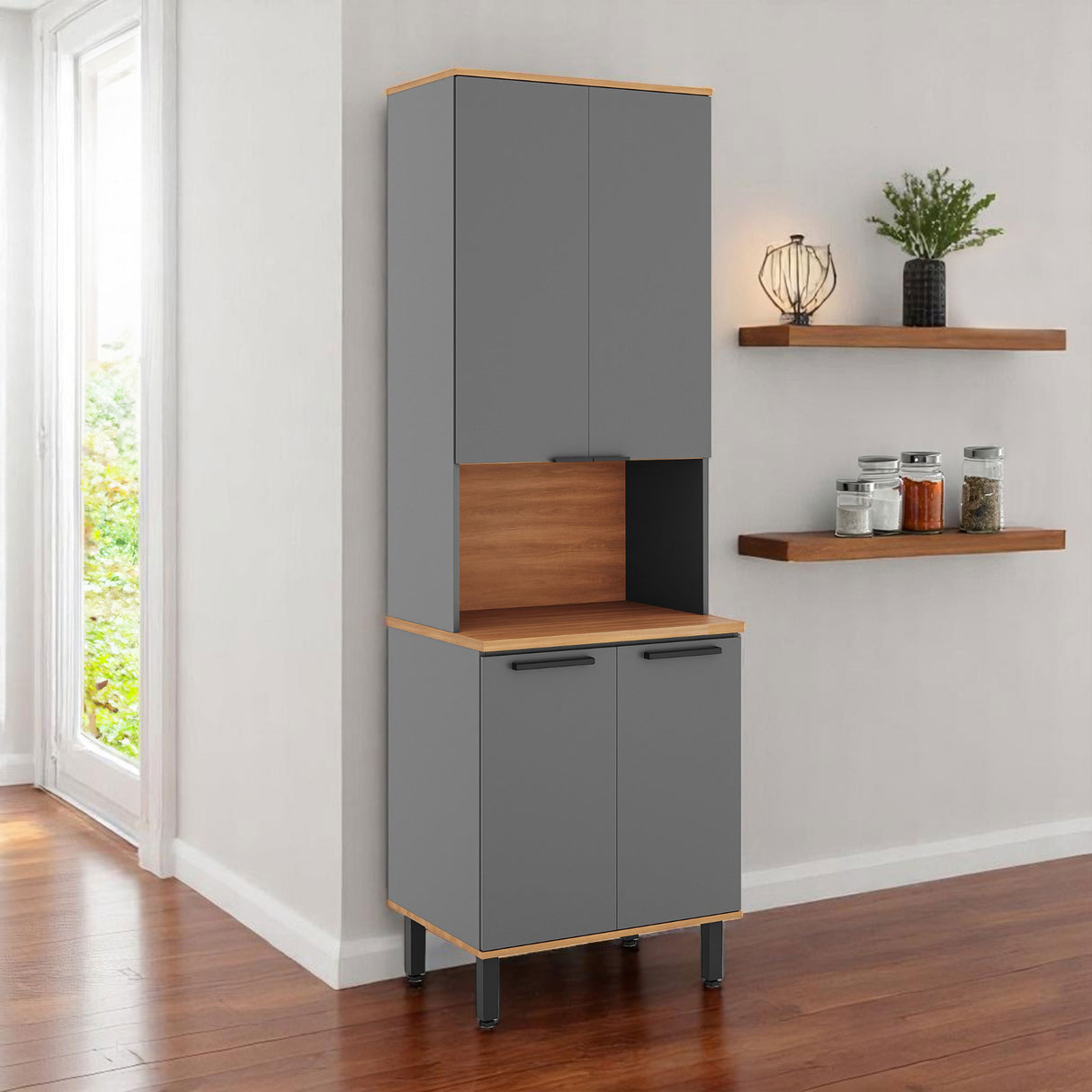 Despensero de Cocina 4 Puertas Castaña