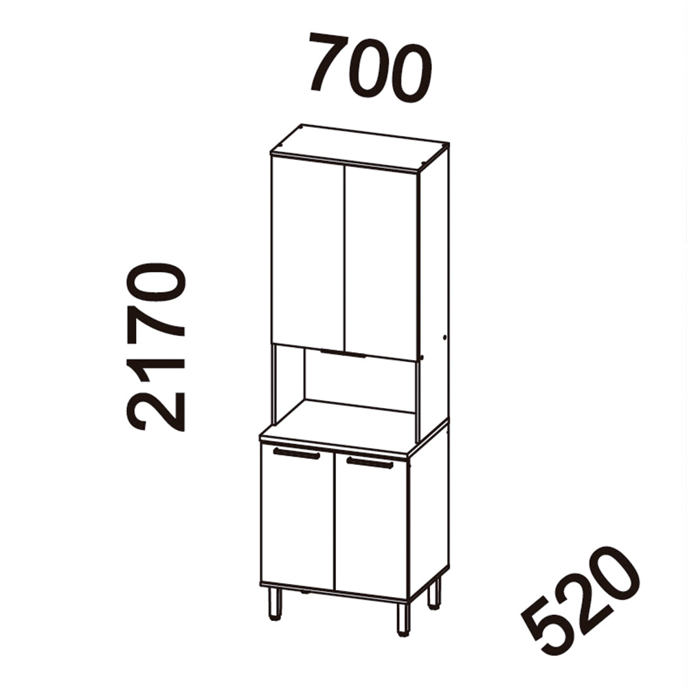 Despensero de Cocina 4 Puertas Castaña