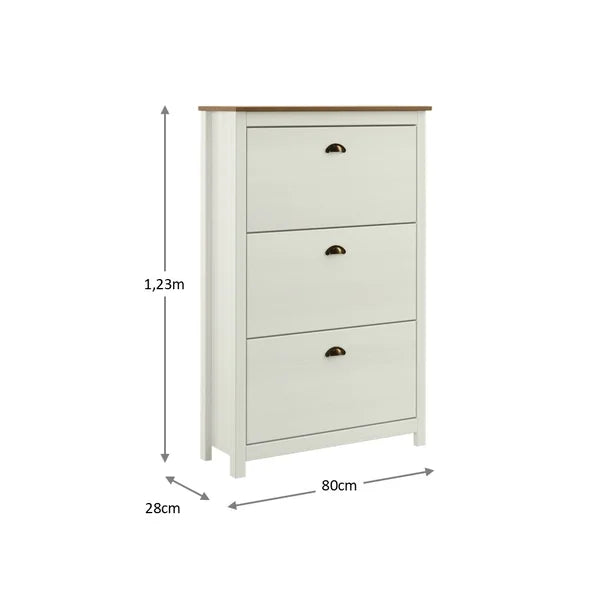 Zapatero Posadas 3 Puertas Blanco-Roble