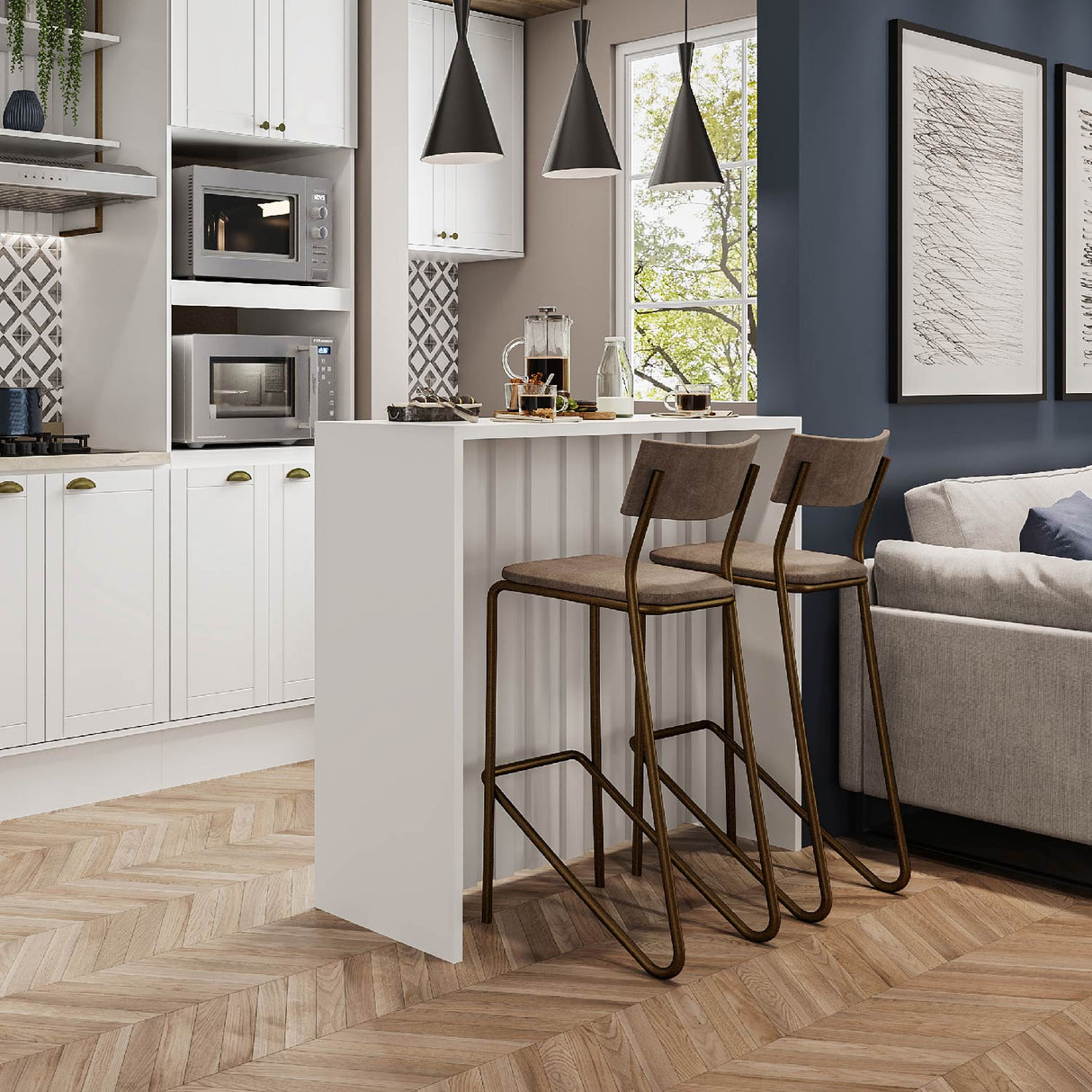 Isla de cocina Pantanal Blanca