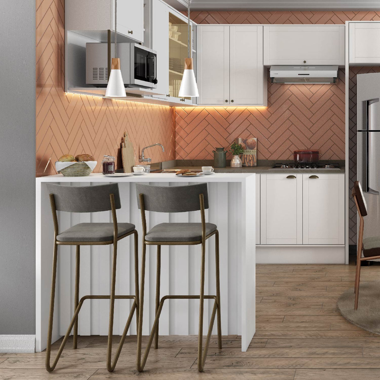 Isla de cocina Pantanal Blanca