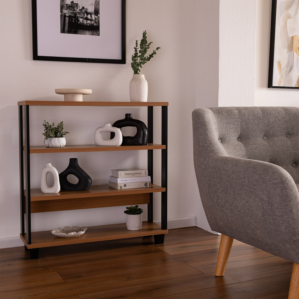 Arrimo Yulton 4 Repisas Canela-Negro