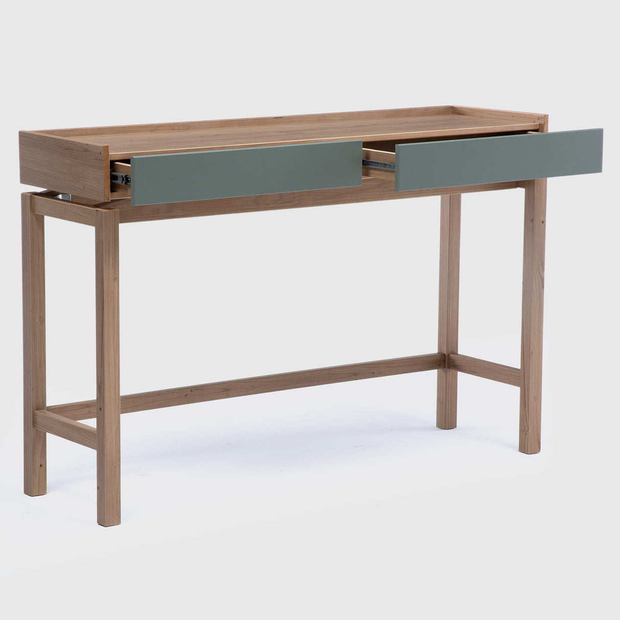 Arrimo Barcelona 2 Cajones Verde - Roble