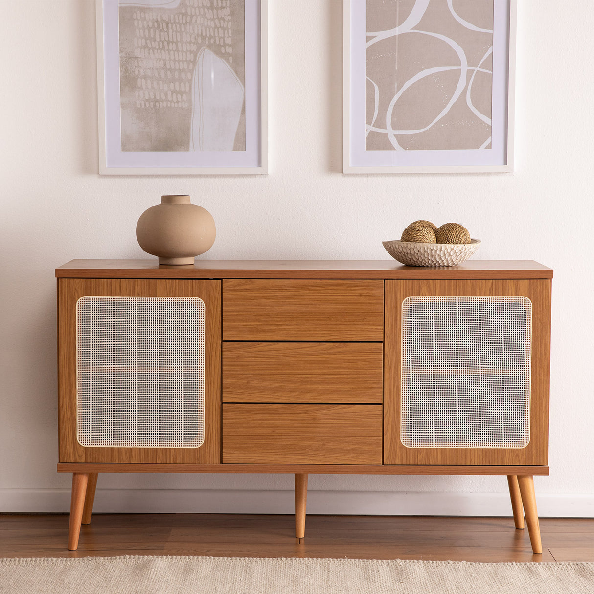 Buffet Alturas 2 Puertas + 3 Cajones Canela