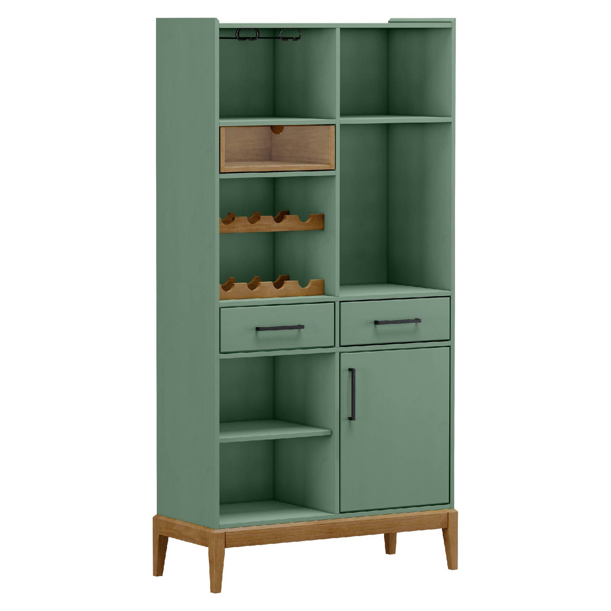 Bar Tucumán 1 Puerta + 3 Cajones Verde-Roble