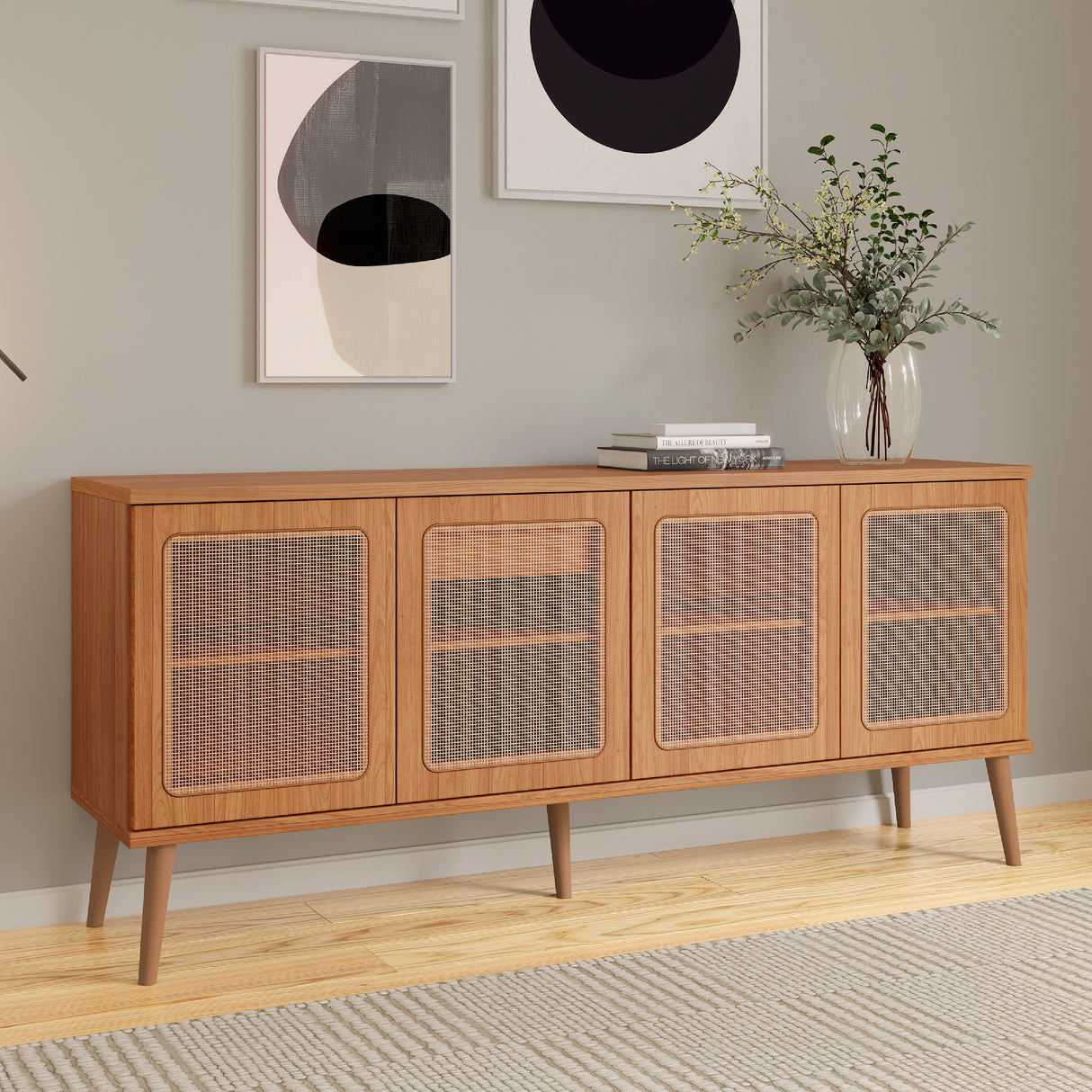 Buffet Alturas 4 Puertas + 1 Cajón Canela