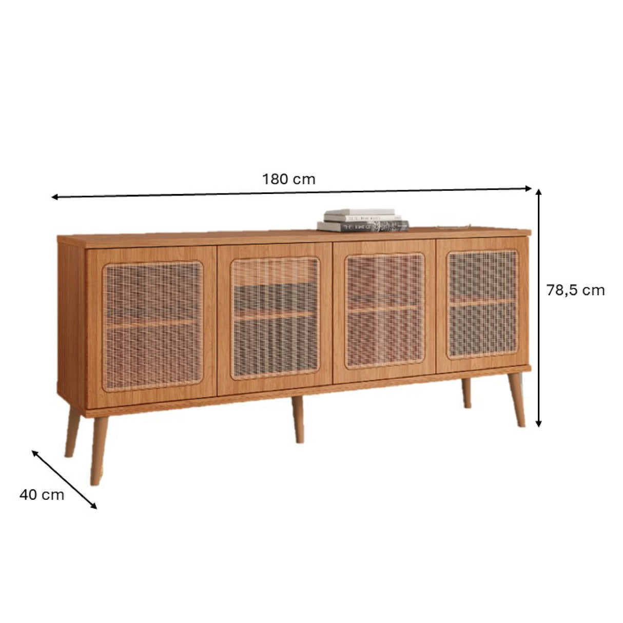 Buffet Alturas 4 Puertas + 1 Cajón Canela