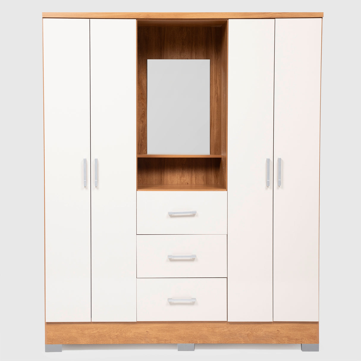 Clóset Olivia 4 Puertas + 3 Cajones Canela-Vainilla