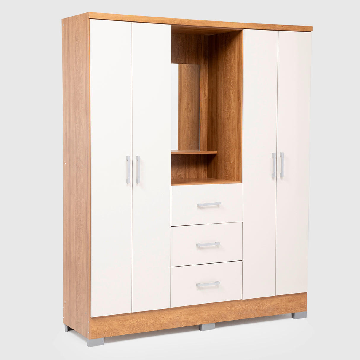 Clóset Olivia 4 Puertas + 3 Cajones Canela-Vainilla