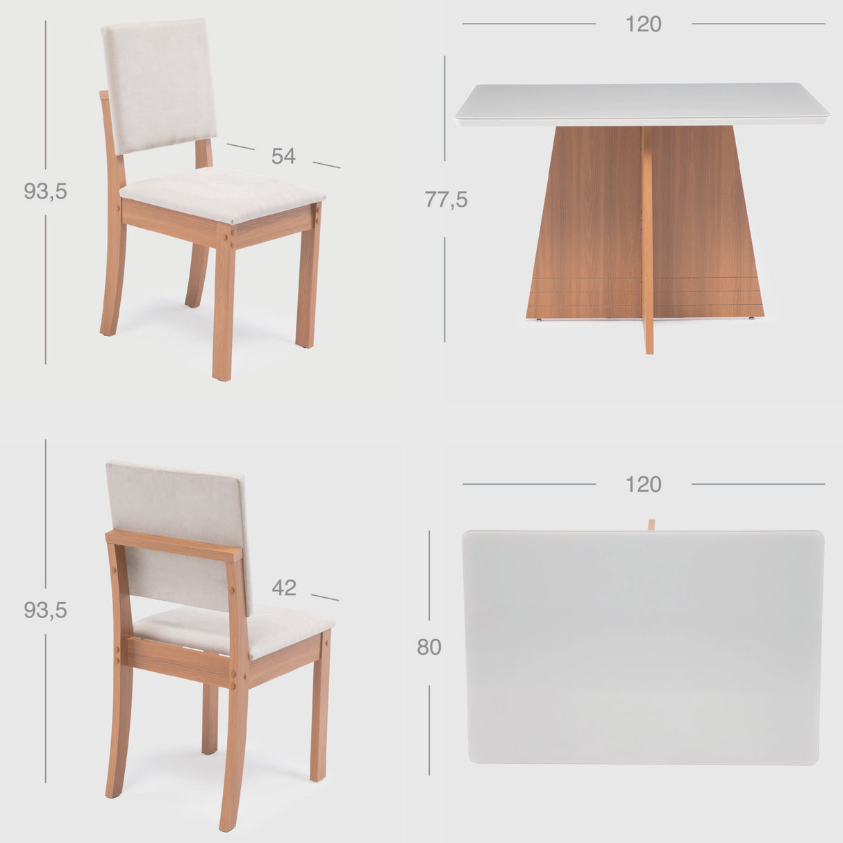 Comedor Lotus 4 Personas Canela-Beige