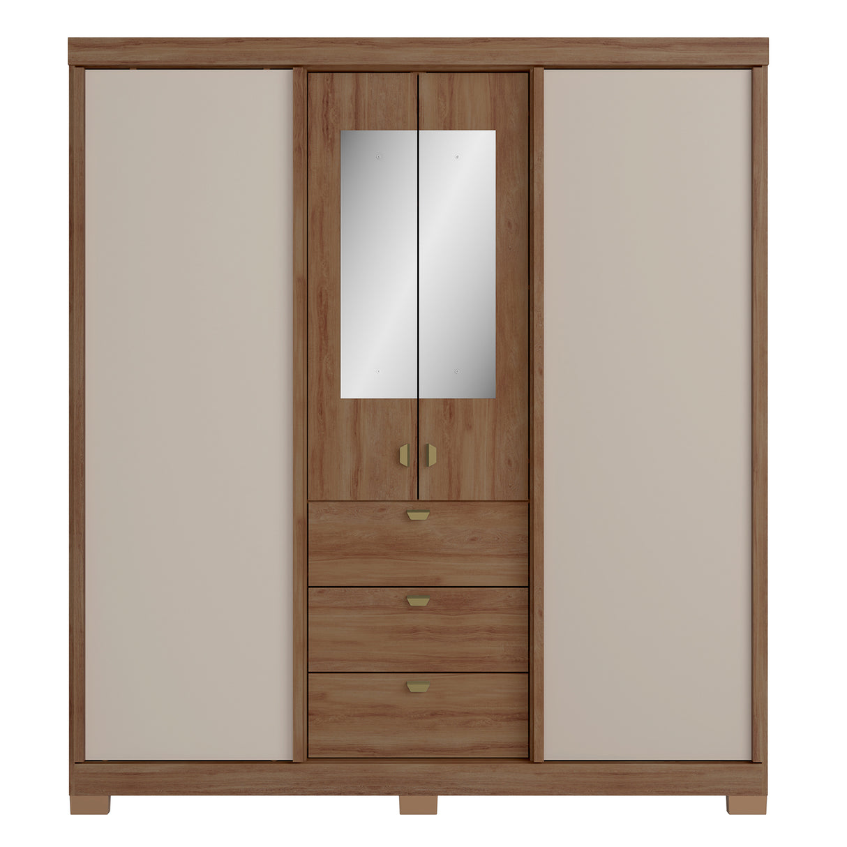 Clóset Fit 4 Puertas + 3 Cajones Canela-Vainilla