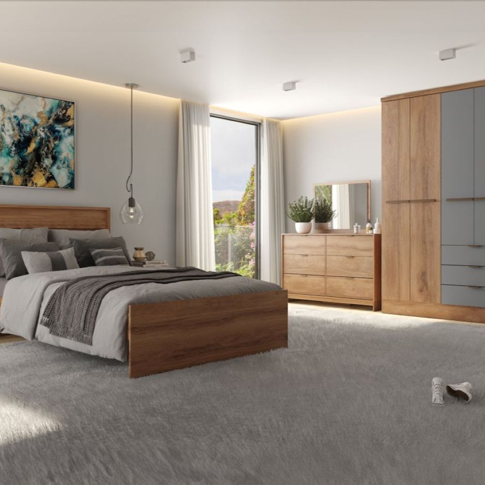 Clóset Troy 6P + 3C Canela-Titanio