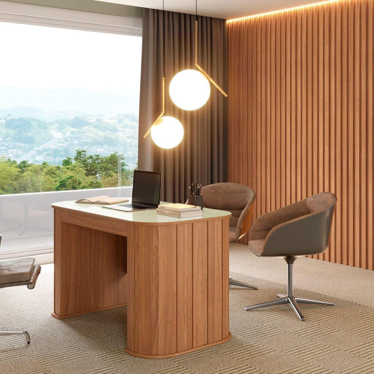 Escritorio Blumenau 1 Cajón Canela-Blanco