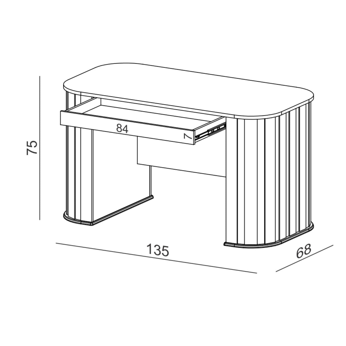 Escritorio Blumenau 1 Cajón Canela-Blanco