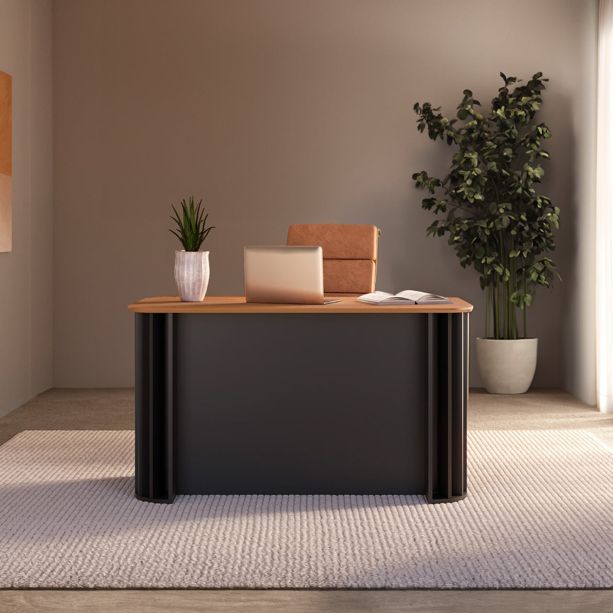 Escritorio Brasilia 1 Cajón Negro-Canela