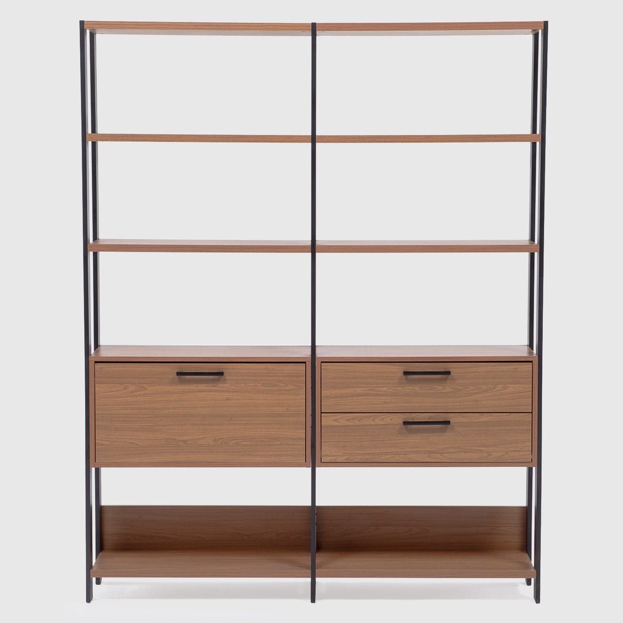 Estante Cucao 1 Puerta + 2 Cajones Canela-Negro