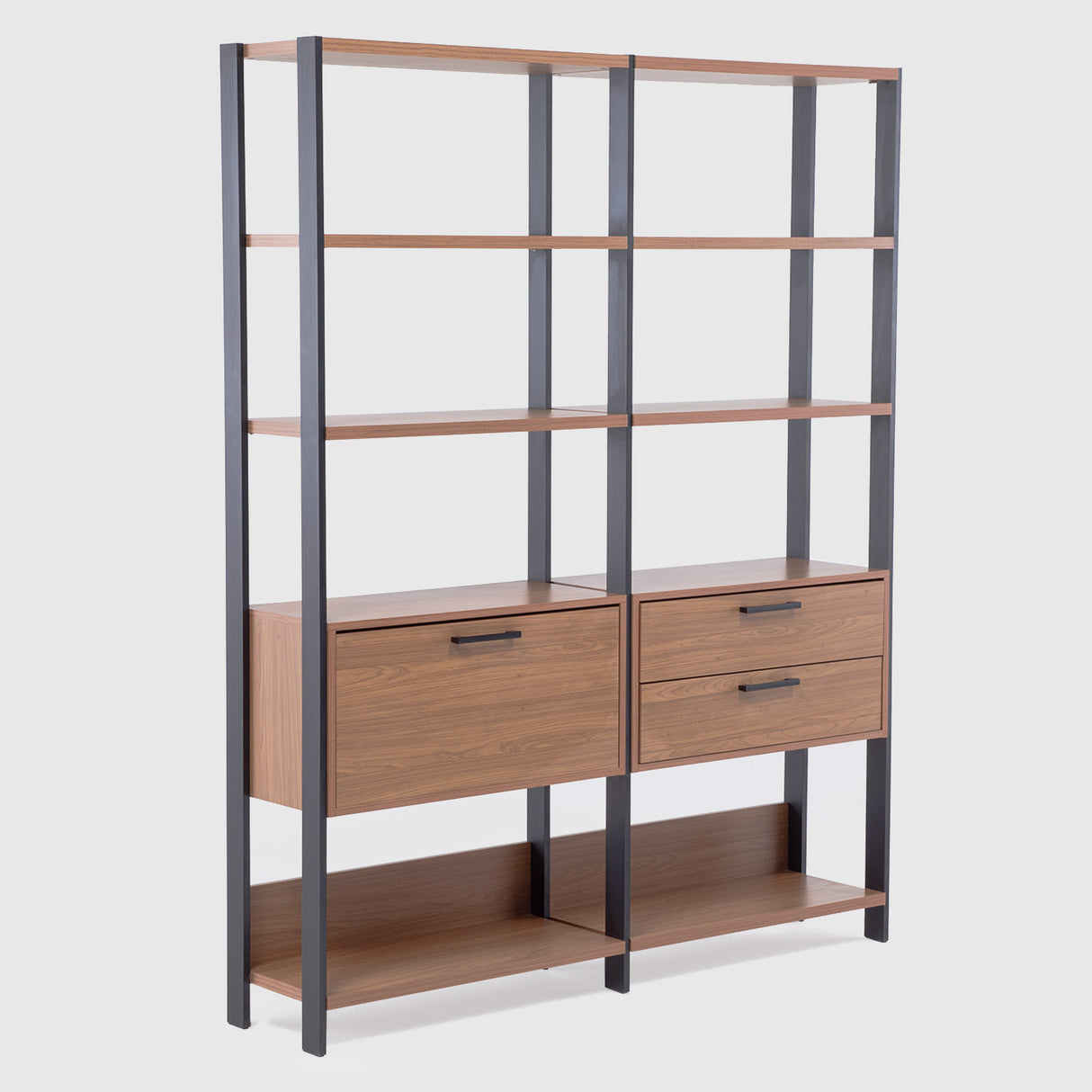 Estante Cucao 1 Puerta + 2 Cajones Canela-Negro