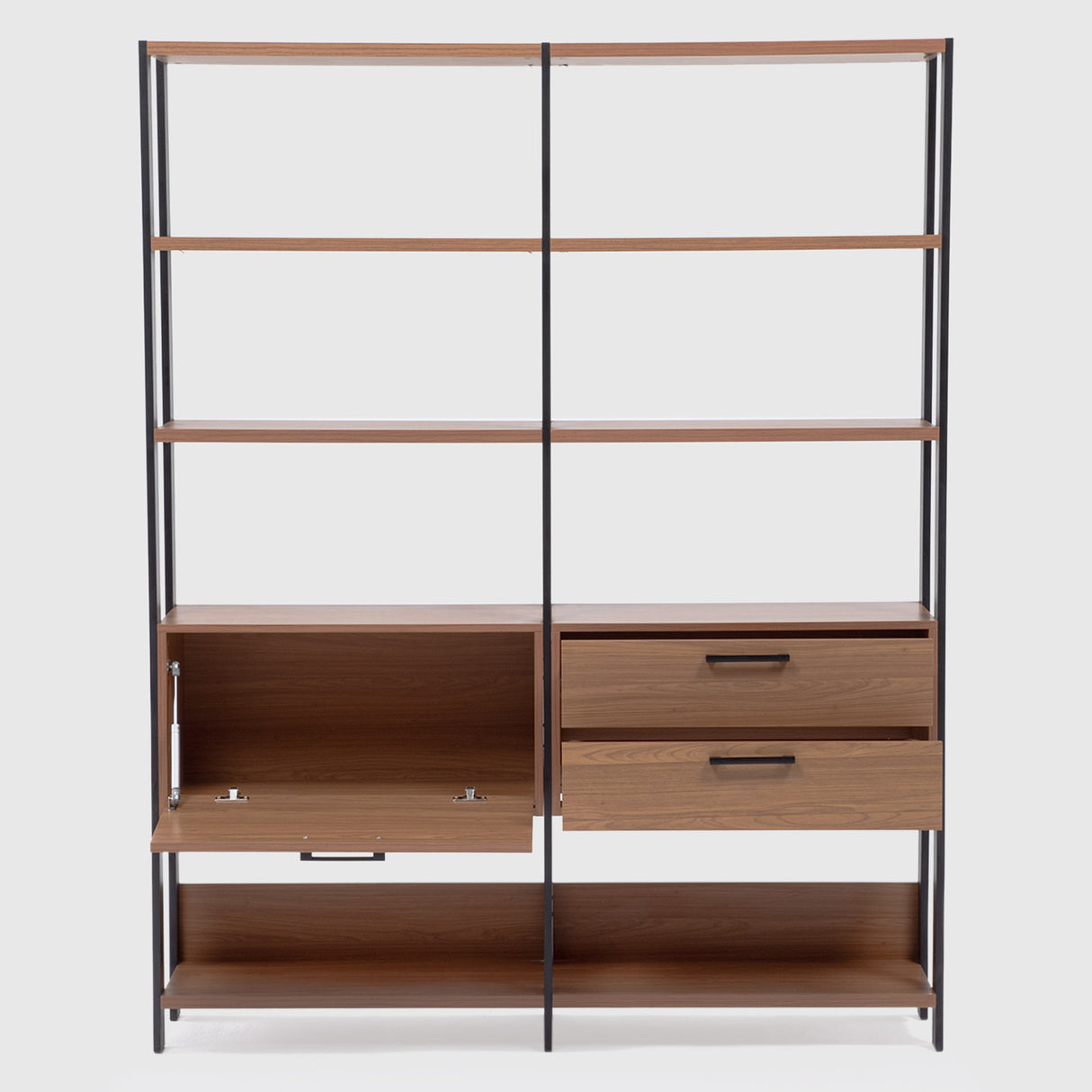 Estante Cucao 1 Puerta + 2 Cajones Canela-Negro