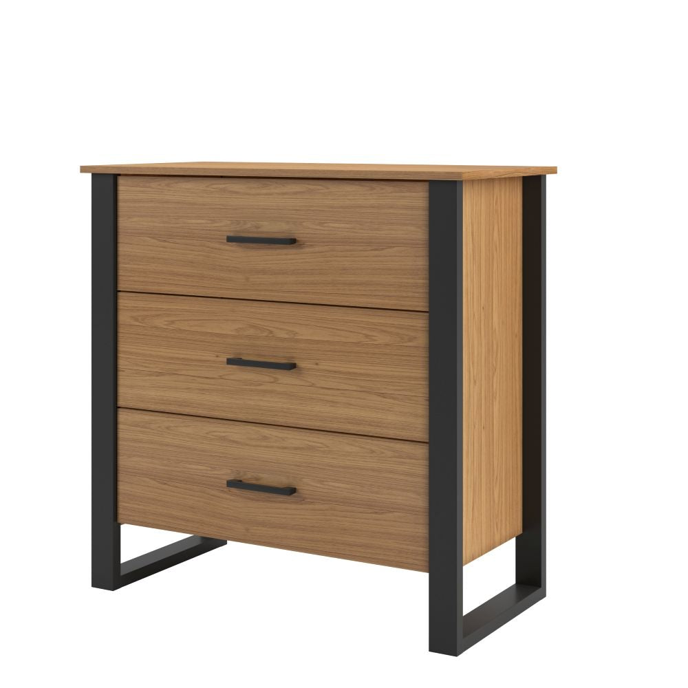 Cómoda Guayacán 3 Cajones Canela-Negro