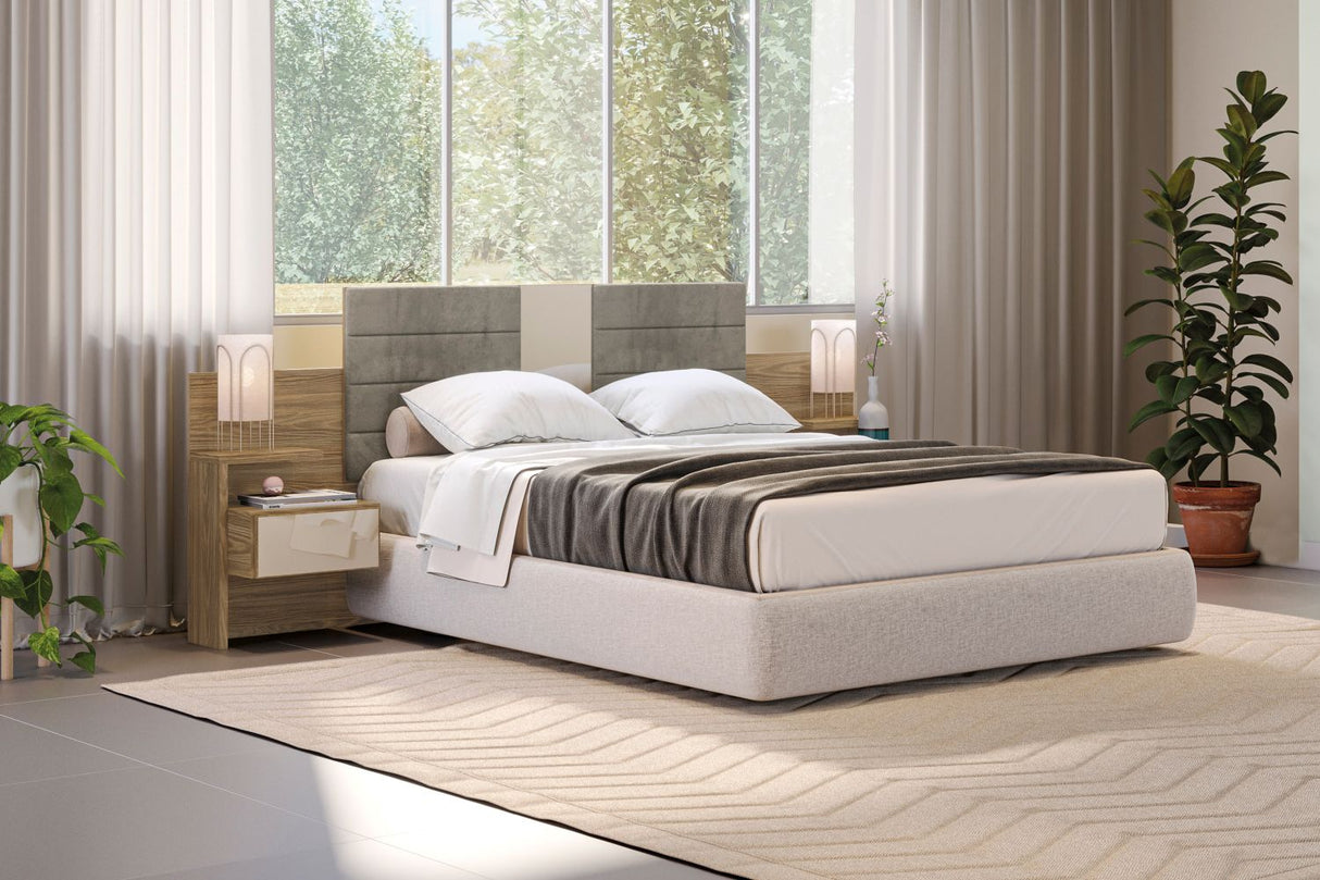 Respaldo Planalto 2 Plazas con veladores Nogal - Grafito