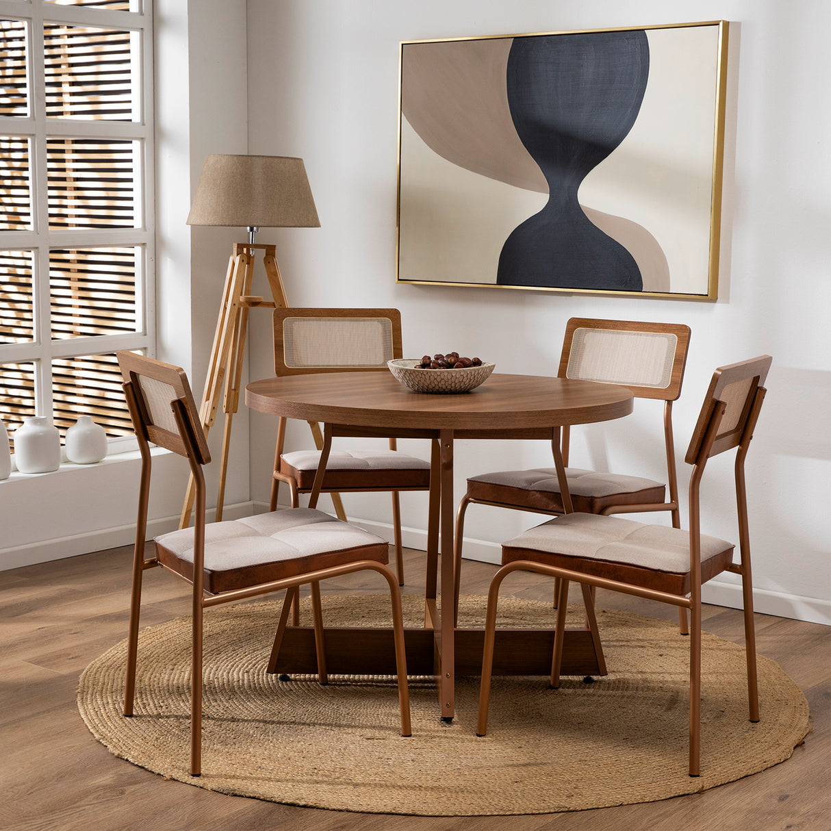 Comedor Capitolio 4 Personas Canela-Avellana