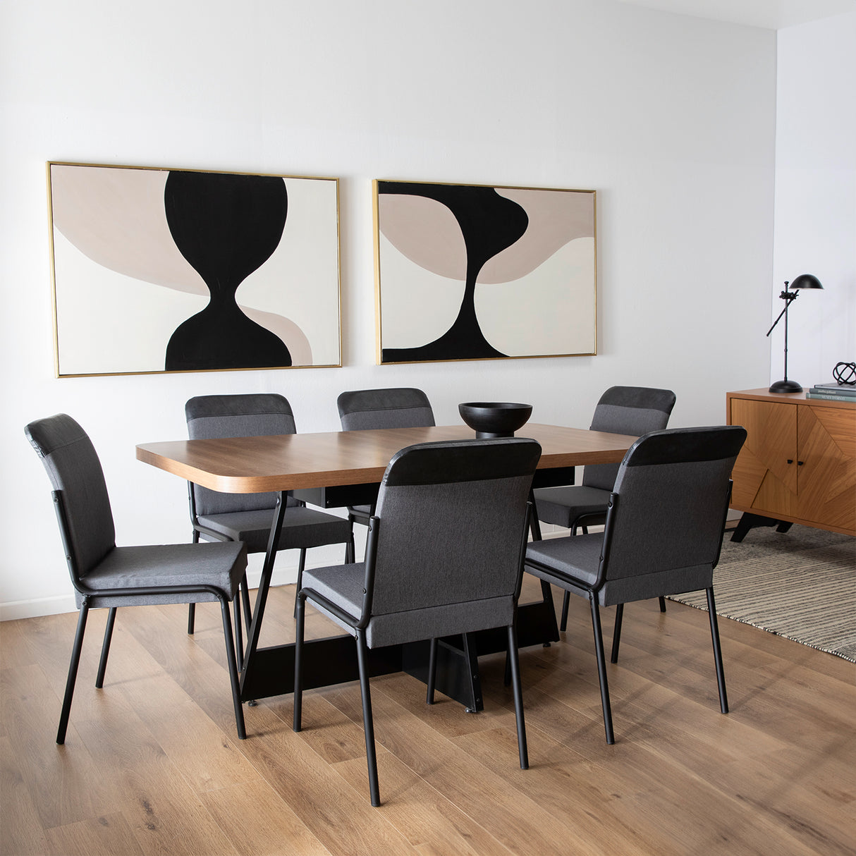 Comedor Río 6 Personas Canela-Negro