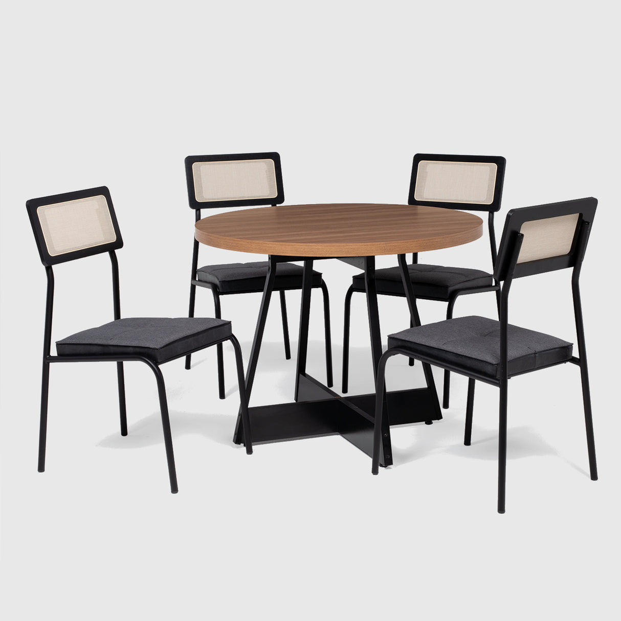 Comedor Capitolio 4 Personas Canela-Negro