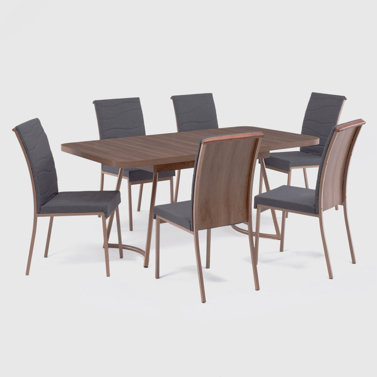 Comedor Roma 6 Personas Canela-Grafito