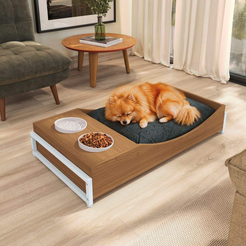 Cama para mascota (con platos incluidos)