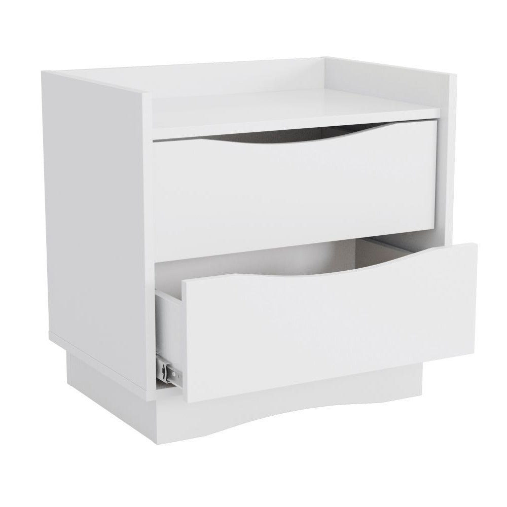 Velador Jericó 2 Cajones Blanco