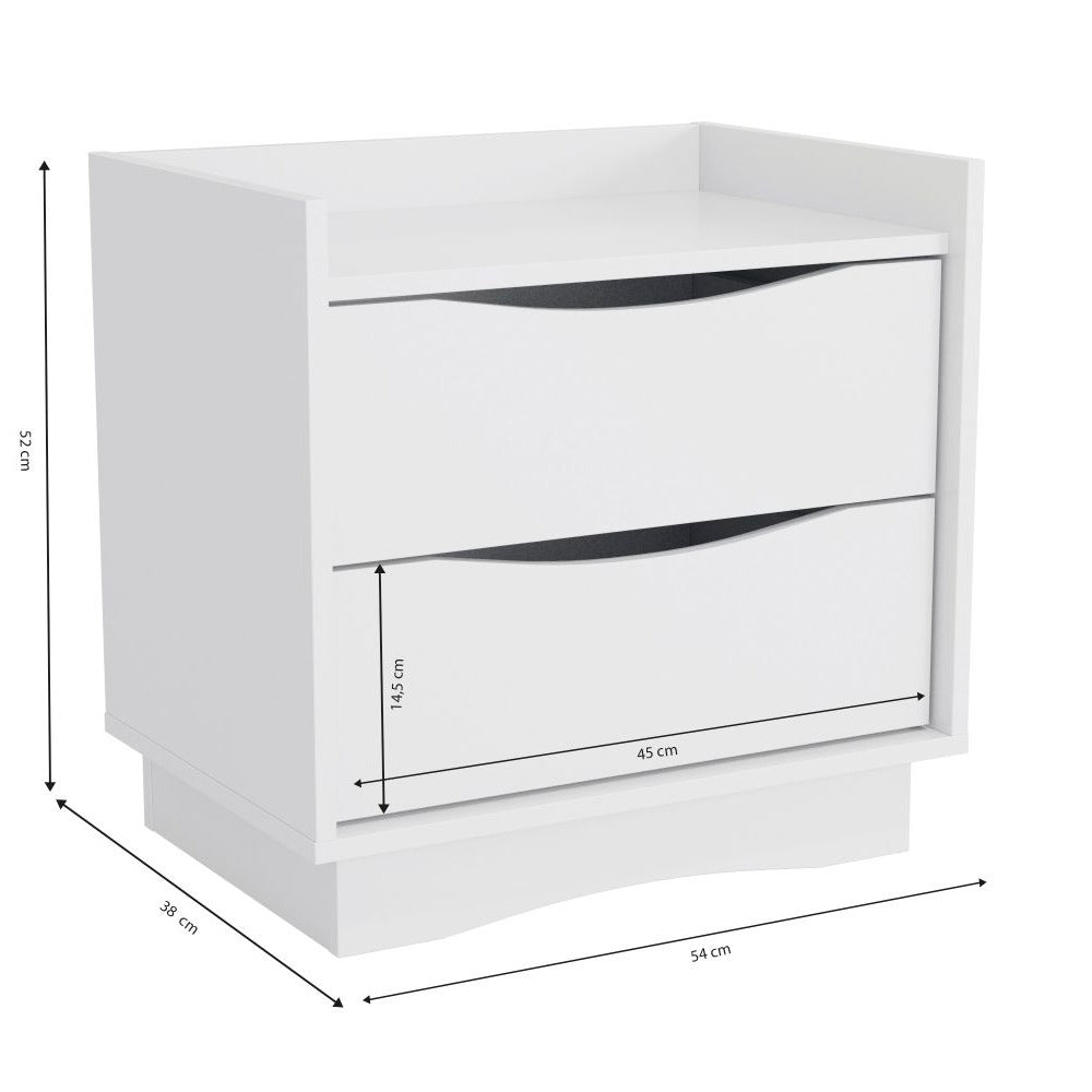 Velador Jericó 2 Cajones Blanco