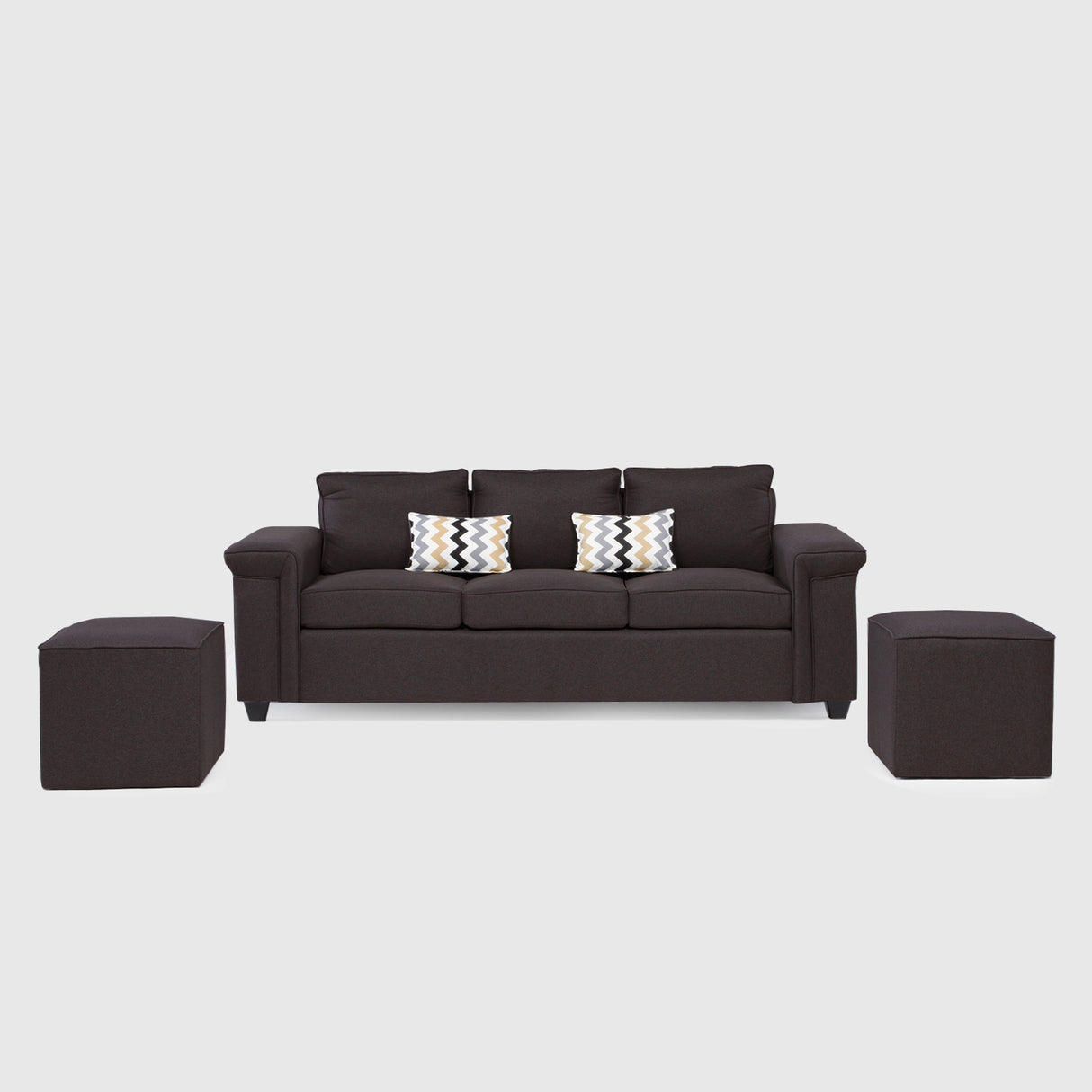 Sofá Antonia 3 Cuerpos + 2 Pouf