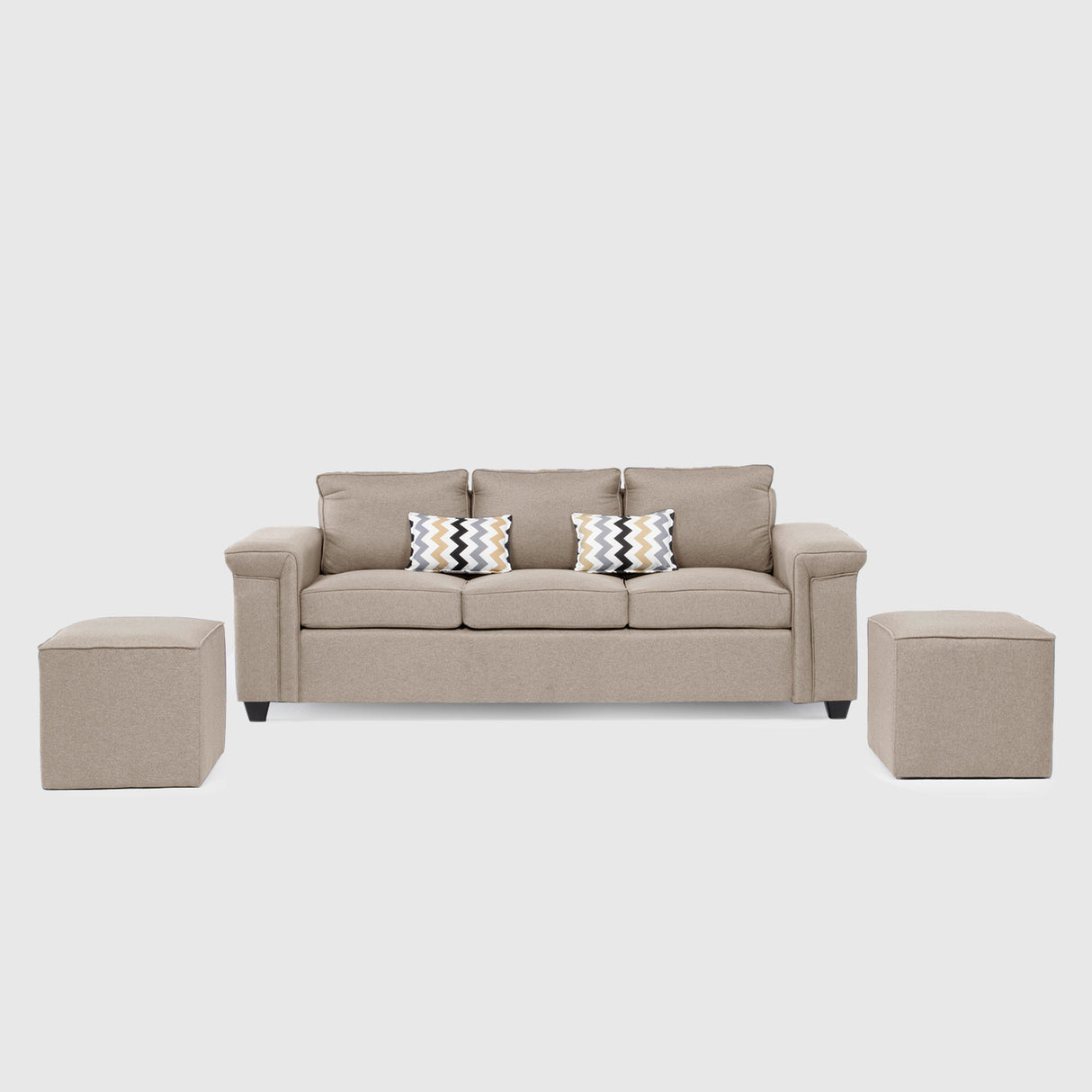 Sofá Antonia 3 Cuerpos + 2 Pouf