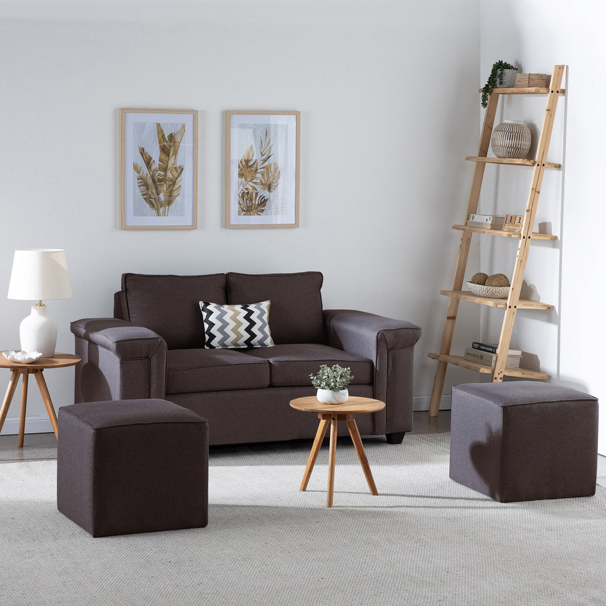 Sofá Antonia 2 Cuerpos + 2 Pouf