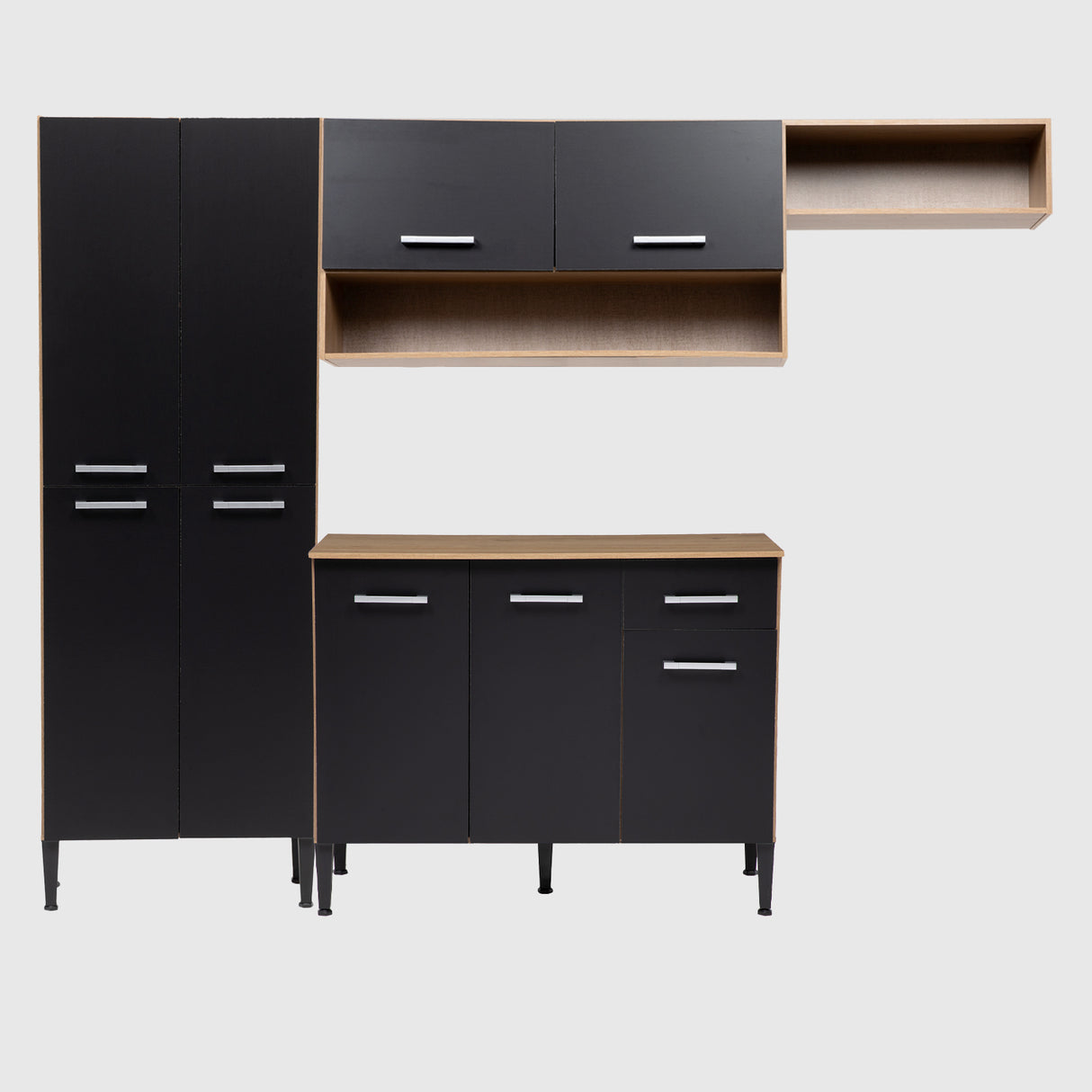 Mueble de cocina Arizona 4 módulos Negro-Oak