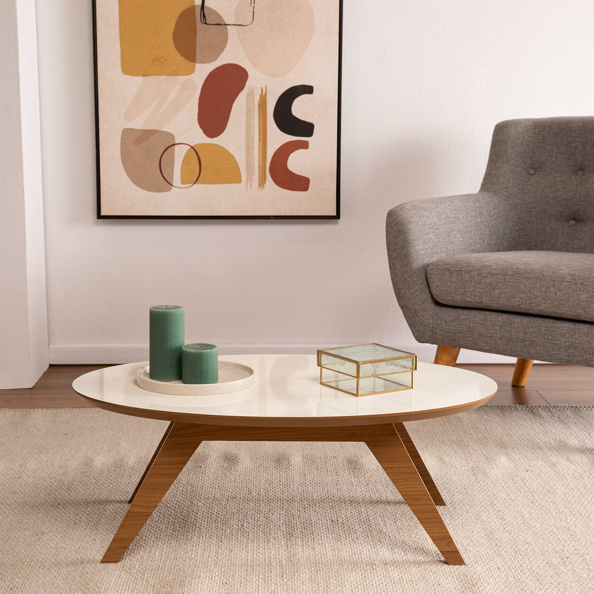 Mesa de centro Fronteiras Blanco-Canela