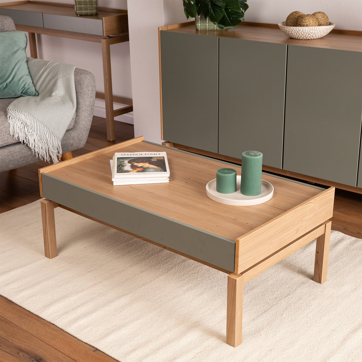 Mesa de Centro Barcelona 1C Verde - Roble