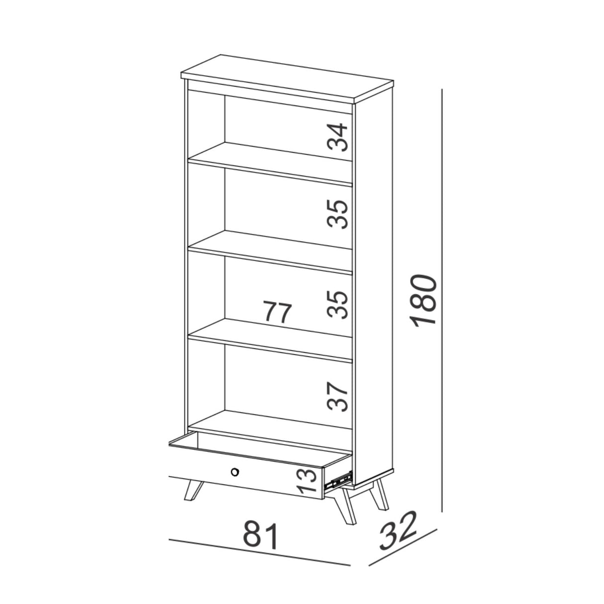 Estante Recife 1 Cajón Blanco-Canela